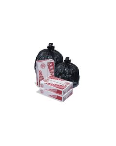 Pitt Plastics MR33404MK High-Density Mini-Roll Black Trash Bags - 33 x 40 - 33 Gallon Capacity - 22 Micron - 200 per case - Perforated Roll