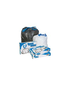 Pitt Plastics DT33K 20-33 Gallon Quick Draw Drawstring Can Liners - Black in Color - 33 x 39 - 1 Mil - 150 per case - Interleaved